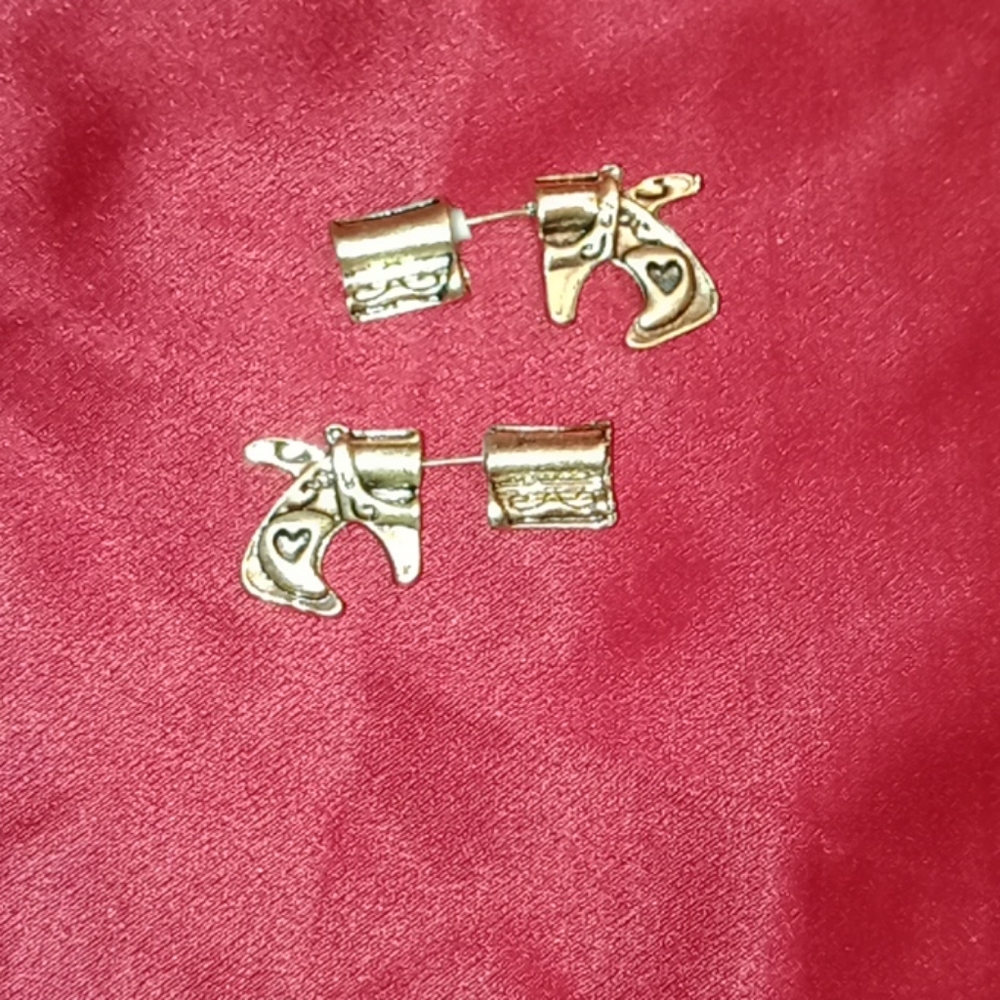 3XHP LAST 1 NWT Gold Punk Goth Gun Pistol Earrings - Picture 5 of 6